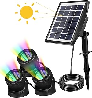 Toyvian Luces LED Sumergibles Solares Jardín y Piscina Iluminación de Decoración Estanques Resistente al Instalación Rápida de Lámparas Coloridas
