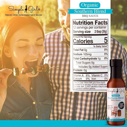 Miniatura 4 de Simple Girl Salsa barbacoa orgánica - Carolina, Country Sweet, Southern Blend - Orgánica, sin gluten, vegana, paleo, keto, apta para dietas, 12