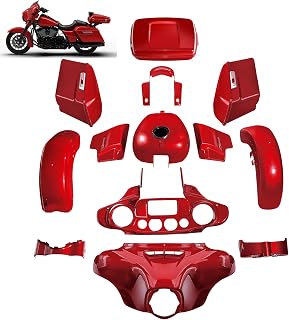 For Street Glide / HR3 Color-Matched Wicked Red Fairing Body Kit Fits for 2014-later Harley FLHX, Razor Trunk + Saddlebags + Inner&Outer Fairing + Front&Rear Fender + Fender Fascia + Gas Tank