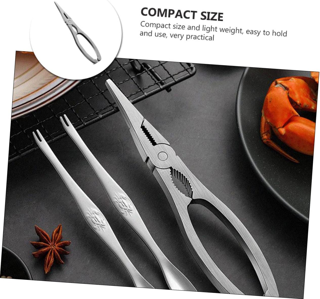Cabilock 2pcs Crab Leg Crackers Seafood Eating Tools Crab Eating Clamp Lightweight Portable