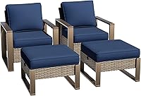 Vista 72 de Sofá de Mimbre Metálico para Patio de 75", Sofá Sillón de Ratán para Exteriores de 3 Asientos para Todo Tipo de Clima con Cojines Premium