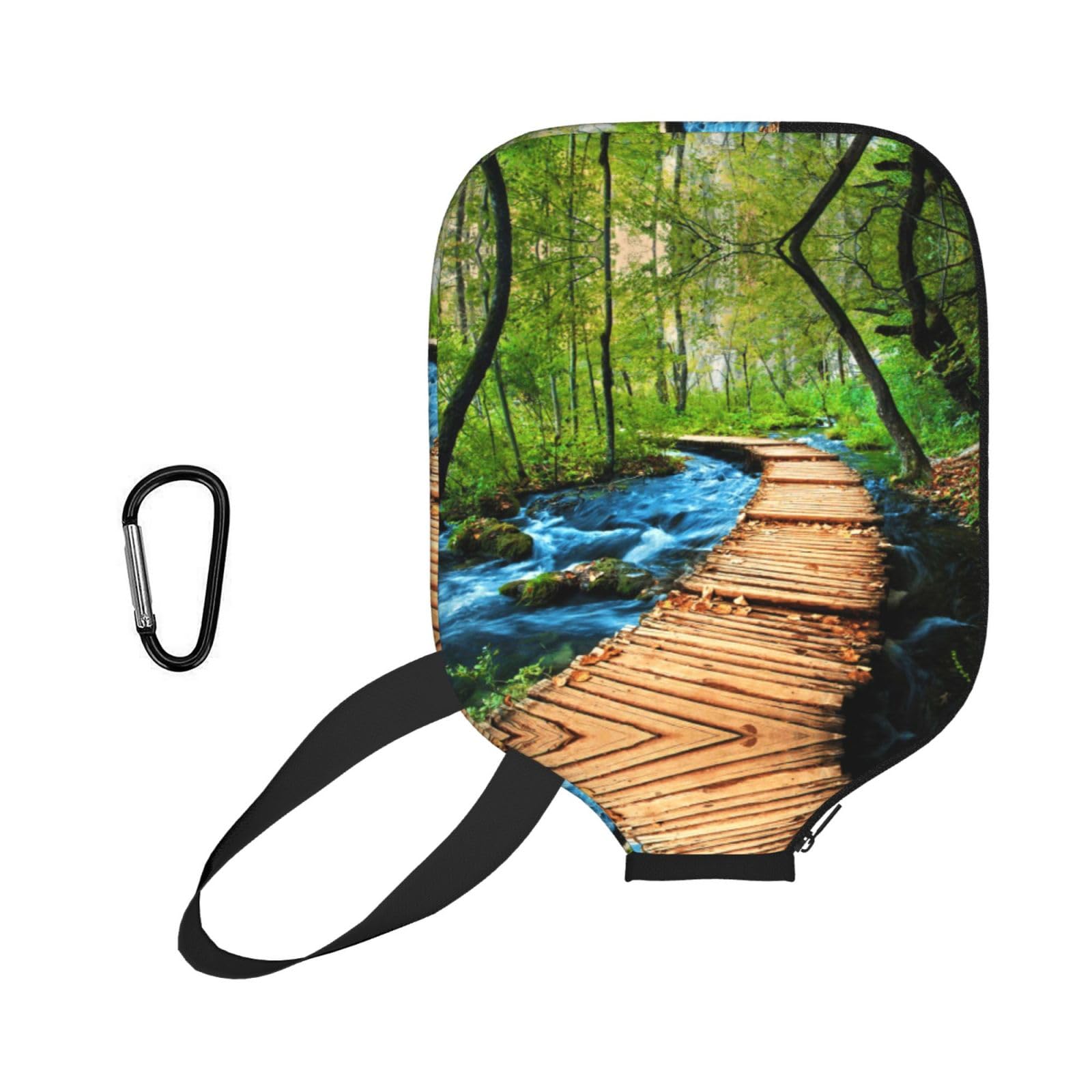 ESNAIUVCD Wooden Bridge Stream Water Print