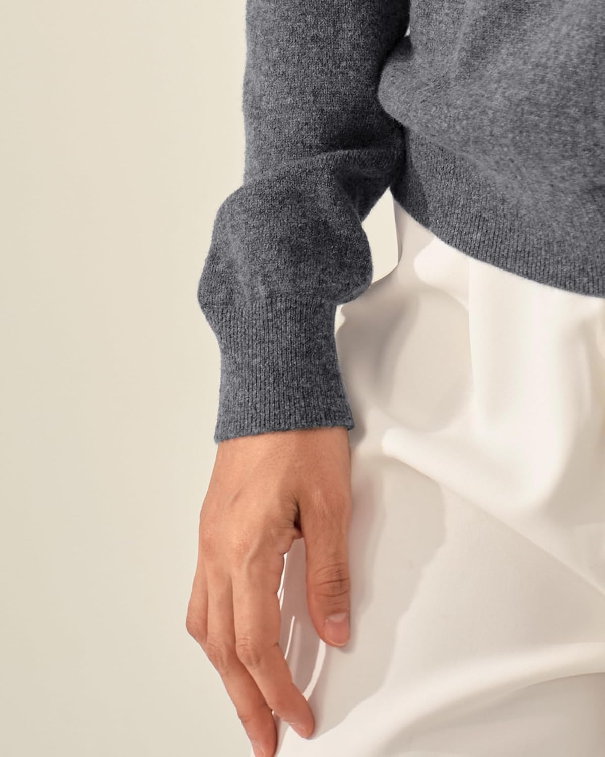 KVSS Women's 100% Pure Cashmere V Neck Sweater Long Sleeve Pullover Sweater for Women - Image 4