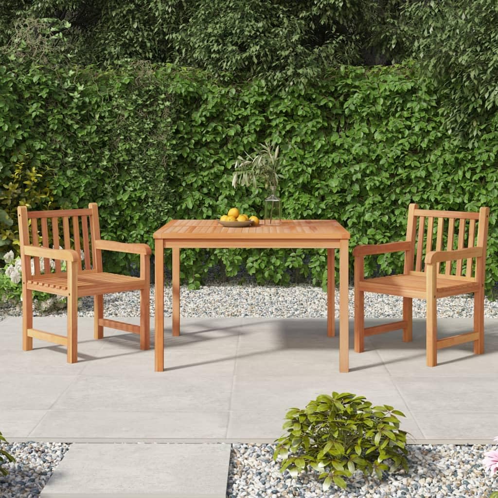 Mobili,Mobili da esterno,Set di mobili da giardino,Set da pranzo da giardino in legno massello di teak da 3 pezzi