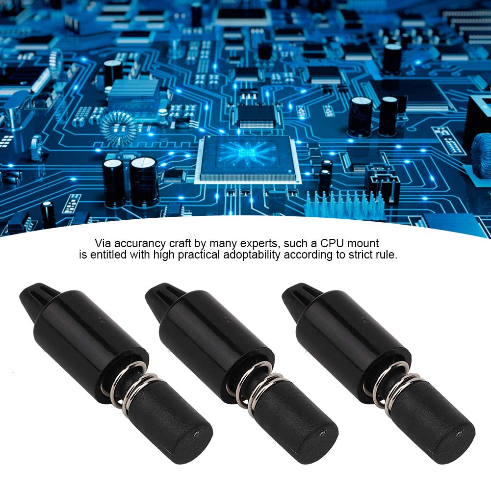 100PCS CPU Cooler Mounting Pins for Water Cooling Systems, Black Nylon Retention Pins for Desktop Computer Cases