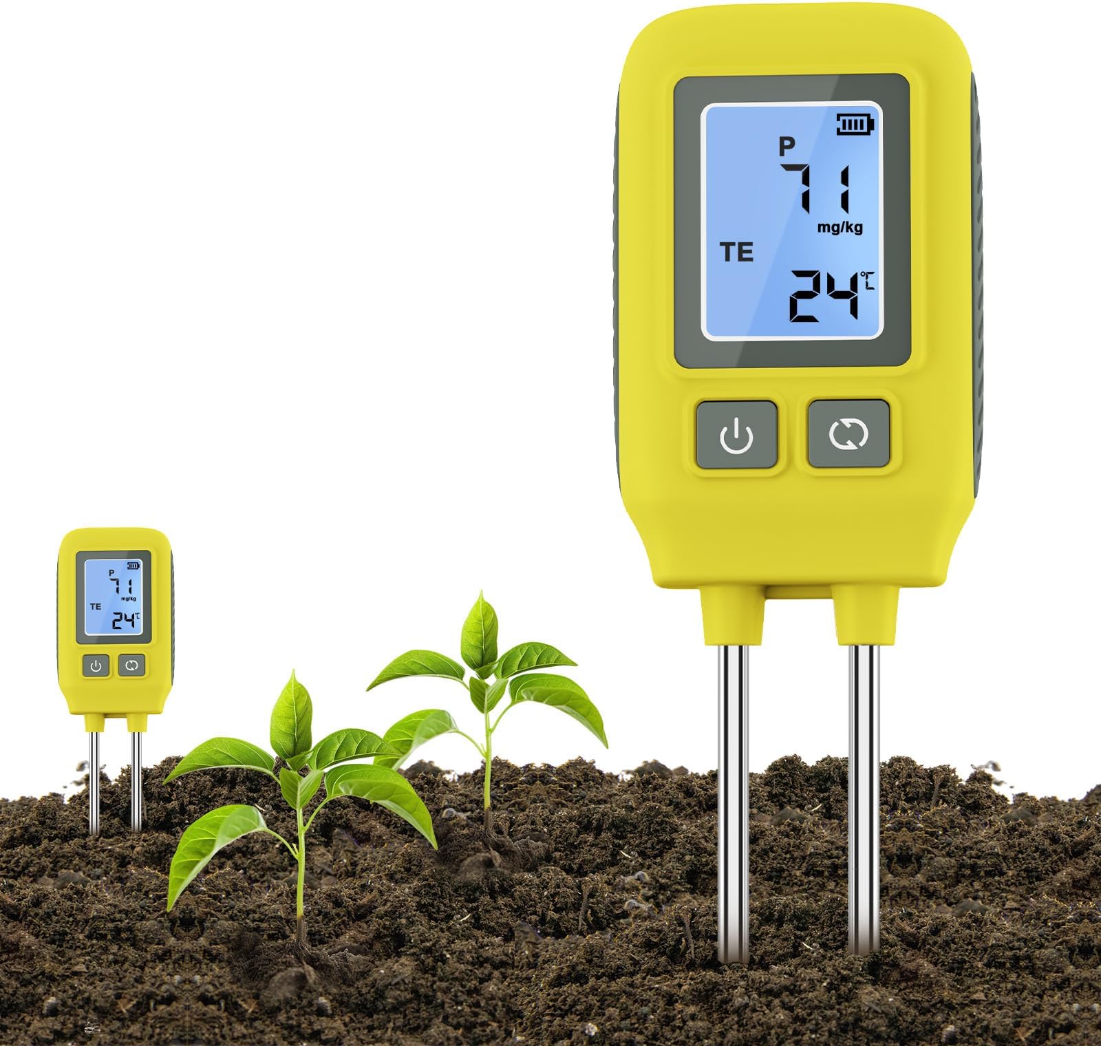 4 in 1 Npk Soil Tester Digital LCD Diaplay 3X AAA Battery Power Measure The Soil NPK Component Content and Temperature NPK Soil Assessment Tool