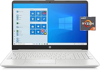 HP 2021 15.6'' HD Laptop PC AMD Dual-Core Ryzen 3 3250U 4GB DDR4 128GB SSD + 1TB HDD AMD Radeon Graphics USB-C HDMI WiFi AC RJ45 Bluetooth Webcam Fast Charge Windows 10 Home