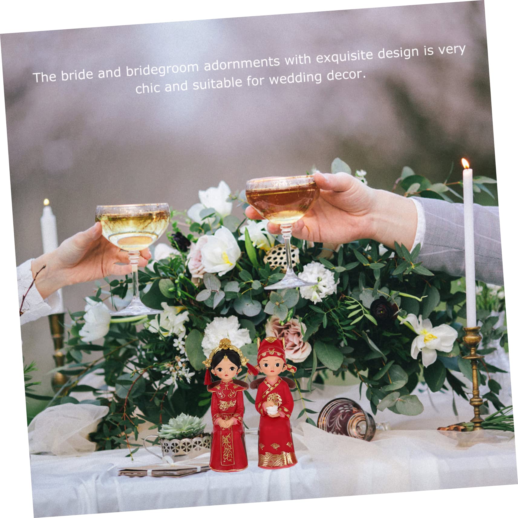 Ciieeo 2 Sätze Hochzeits Ornamente Hochzeitspaar-Skulptur Haushaltsdekoration hochzeitsfiguren hochzeitsdeko Wohnkultur Brautduschengeschenk Dekoration aus Kunstharz