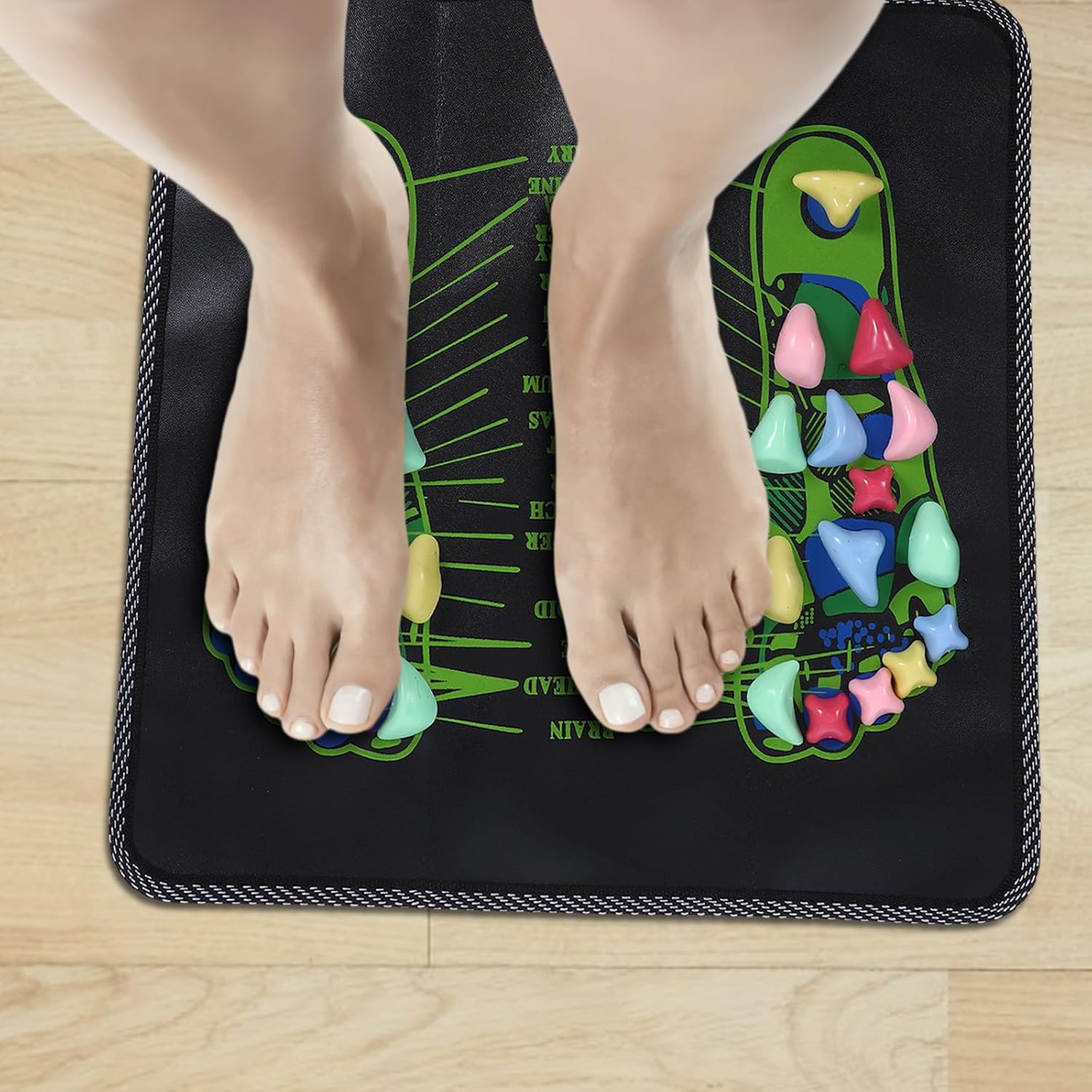 Foot Massage Mat Acupressure Reflexology Pad for Foot and Leg Pain Relief Soft Durable PVC Stone Massage Mat for Home Office Travel