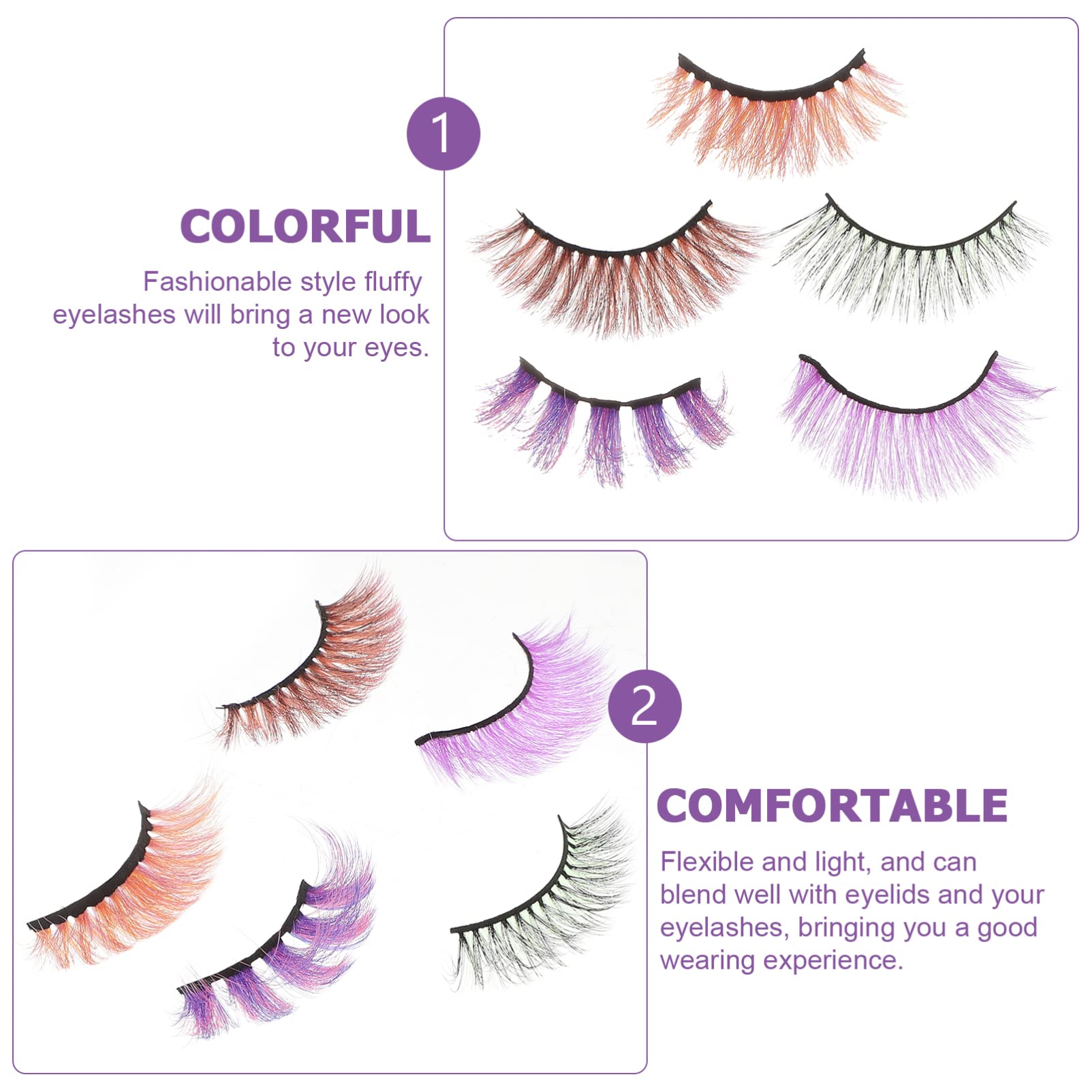 Housoutil 25paare Bunte Fake Eyelashes Für Cosplay Und Partys Leichte Wiederverwendbare Wimpern Für Natürlichen Look Und Vielseitige Anlässe Wie Halloween Fotoshootings Und Mehr