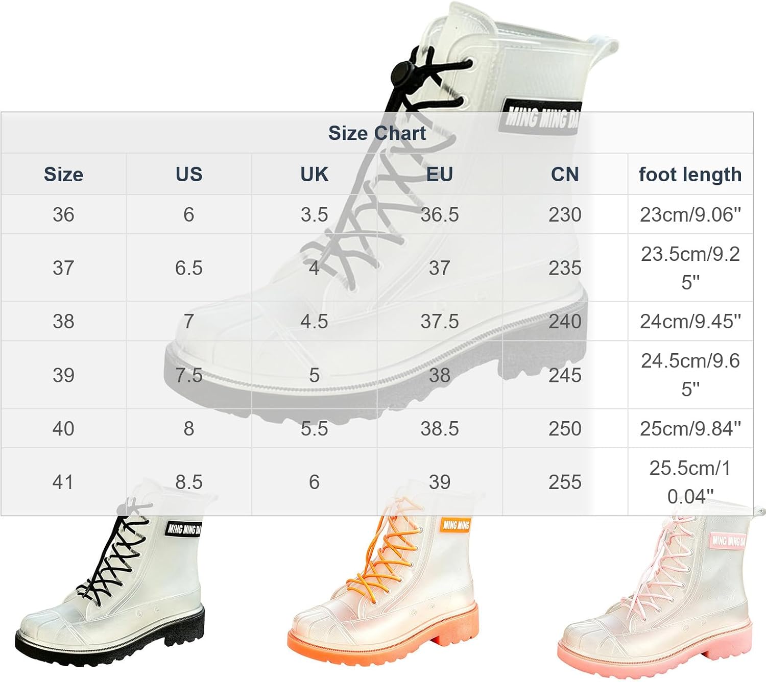 Womens Outdoor Waterproof Rain Boots Slip Resistant Non Slip PVC Rain Shoes