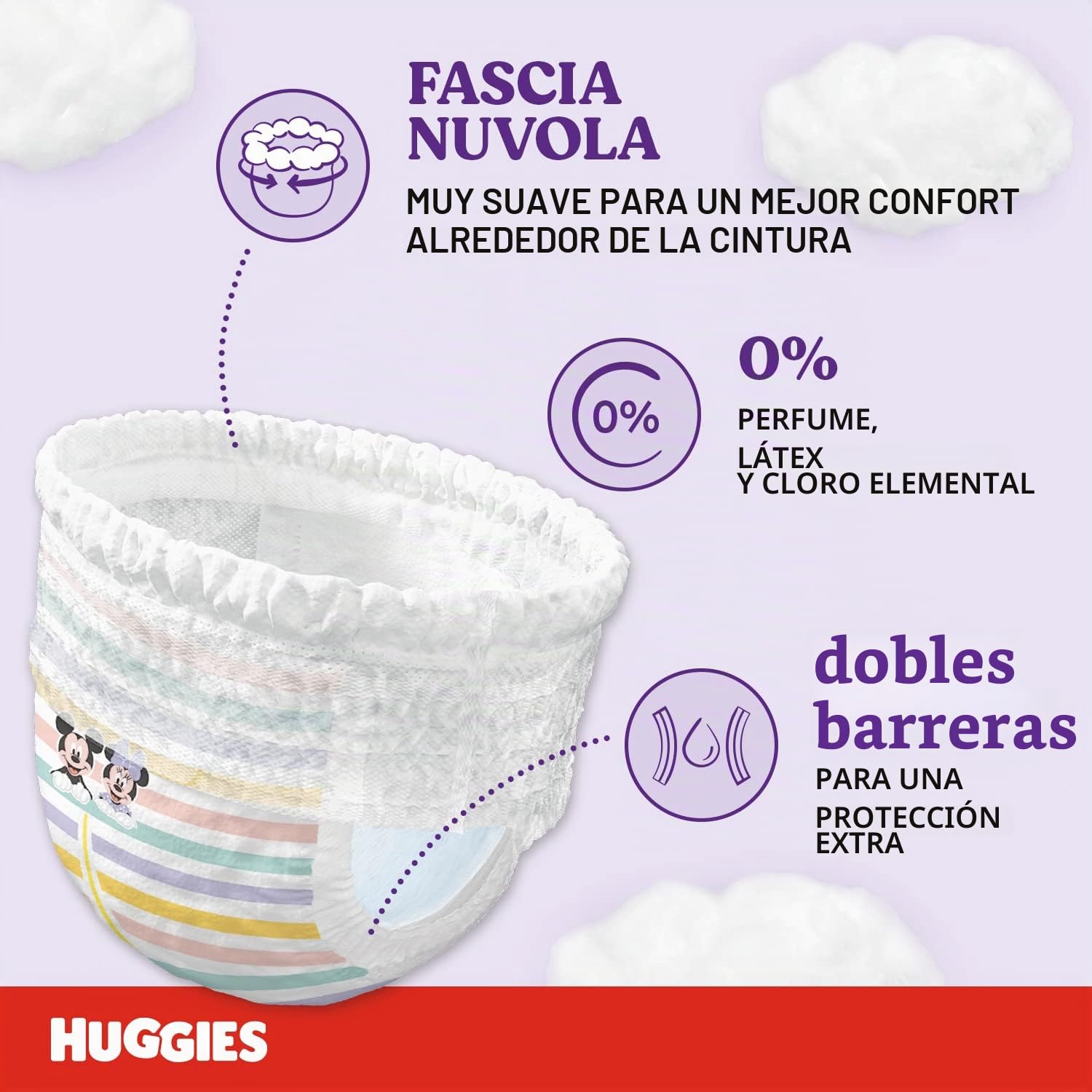 Huggies - Braguita pañal 60 unidades Taglia 6 violeta
