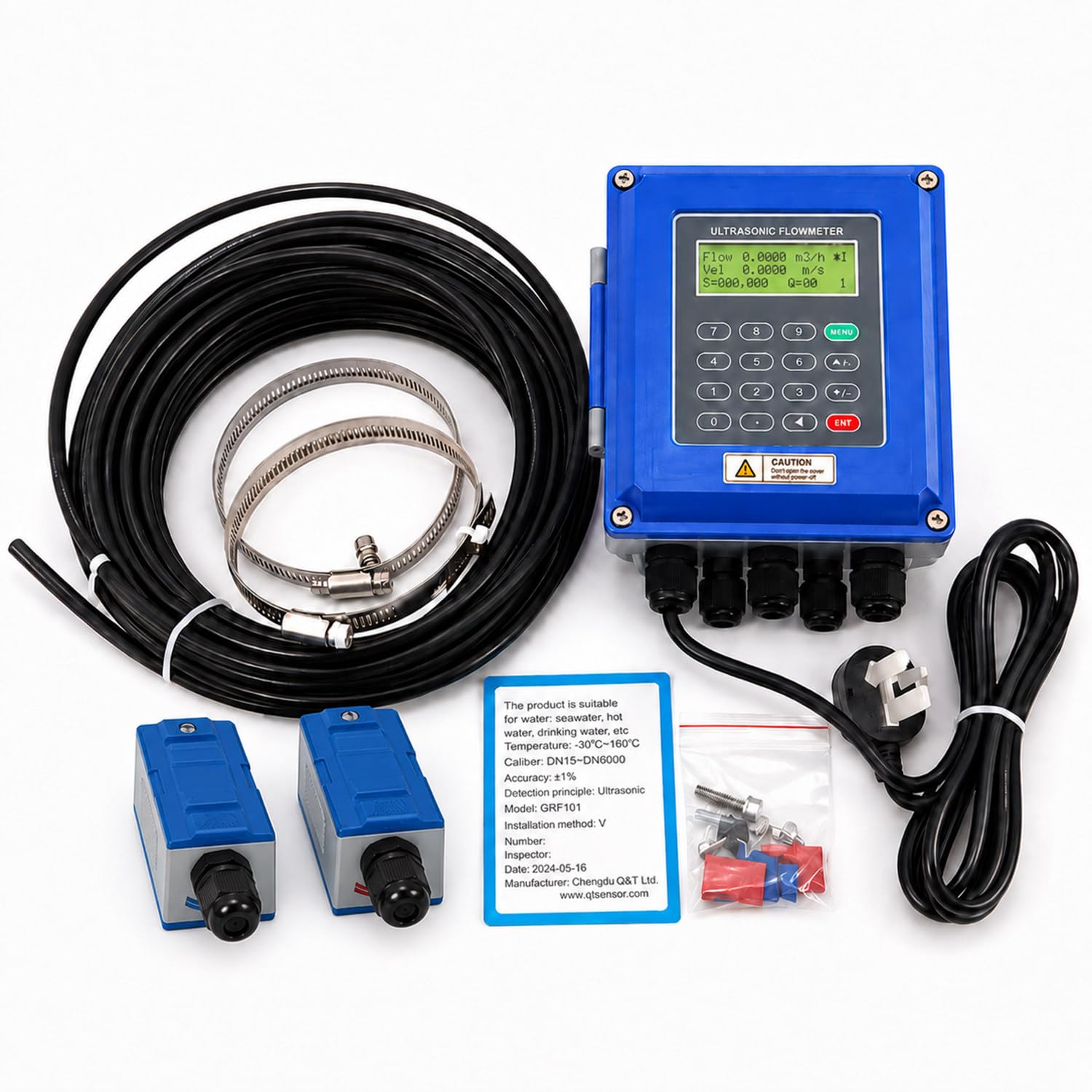 Digitaler Wasserdurchflussmesser, Durchflussmesser Pool, Messgenauigkeit ±1%, Bidirektionale Messung, Mit LCD-Display, Messbereich Dn15-6000, Für Wasser, Meerwasser, Abwasser, öl TL