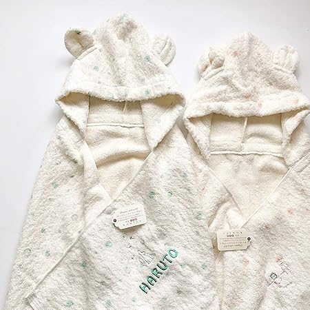 Amazon 名入れ 刺繍 Kontex コンテックス ミュール フード付きバスタオル 出産祝い ベビー用タオル ベビー マタニティ 通販