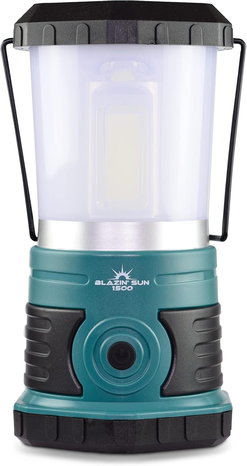 Blazin' Sun 1500 Lumen | Led Lanterns Rechargeable with Powerbank | Hurricane, Emergency, Storm, Power Outage Light | 85 Hour Runtime (Teal) - - 