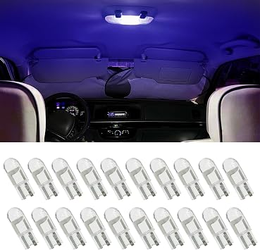 30 PCS 194 LED Car Bulb, 194 LED Light Bulb White 6000K, 168 2825 W5W T10 Wedge COB LED Replacement Bulbs Error Free for Car Dome Map Door Courtesy License Plate Blue