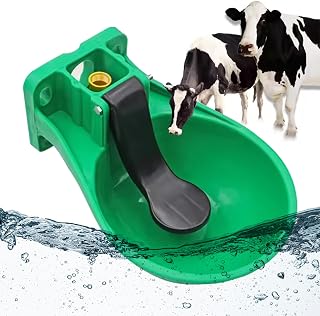 Bebedero para caballo, bebedero con lengua de presión + tornillos de conexión y adaptador, bebedero para caballos - Dispensador automático de agua, para ganado, burro y caballo, color verde