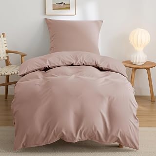 BEDSURE Bettwäsche 135x200 2teilig Mikrofaser - Rose, 80x80 Kissen