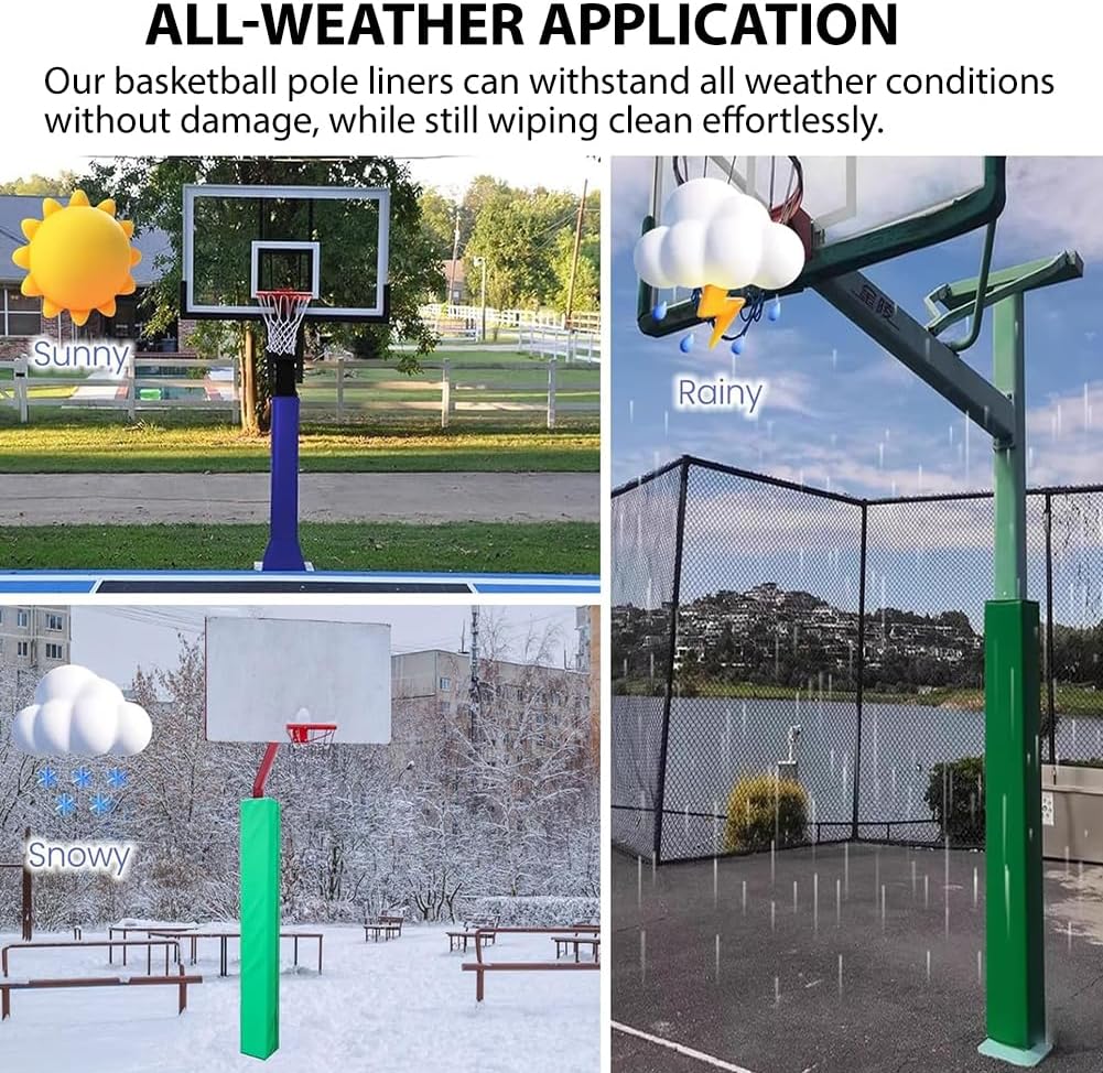 Outdoor Square Basketball Hoop Protective Pad, 70.8-Inch Safety Protection, Thickened Volleyball Pole Garage Pillar Pad