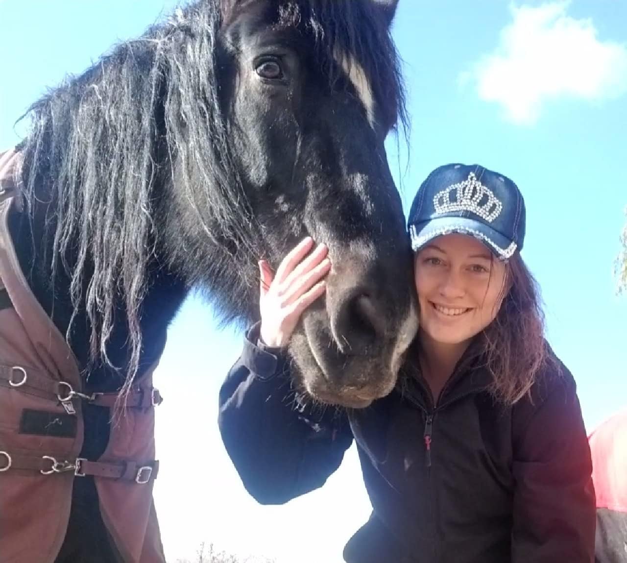 Popfizzy Womens Bling Cap, Rhinestone Baseball Cap, Bejeweled Distressed Denim Hat, Bling Gifts for Women - Image 2