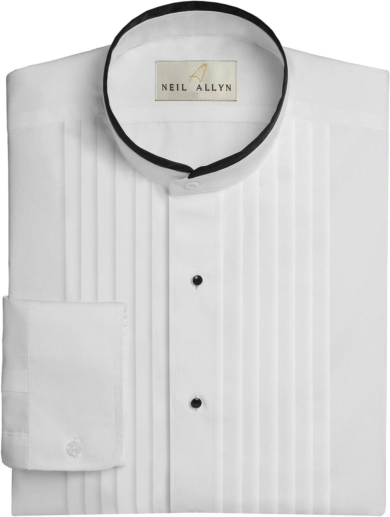 NEIL ALLYNMens Tuxedo Shirt Wing Collar with ¼ inch Pleats