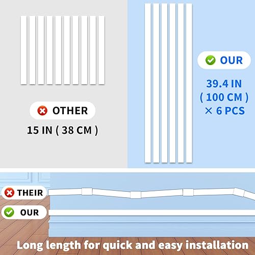 Miniatura 4 de Cubierta de cable extra larga para pintar para TV montada en la pared - 6 x 39.4 pulgadas TTL 236 pulgadas