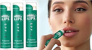 Miracle Lips SPF 15 Protective Hydrating Lip Balm, Organic Base, 3-Pack