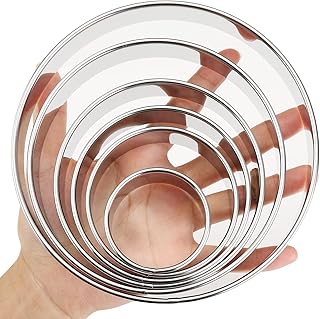 6 PCS Round Cookie Cutters (2, 3, 3.5, 4, 5, 6 Inch), Stainless Steel Biscuit Cutters For Baking, Large Circle Cookie Cutter for Baking, Pastry, Donuts, Fondant, Sandwich