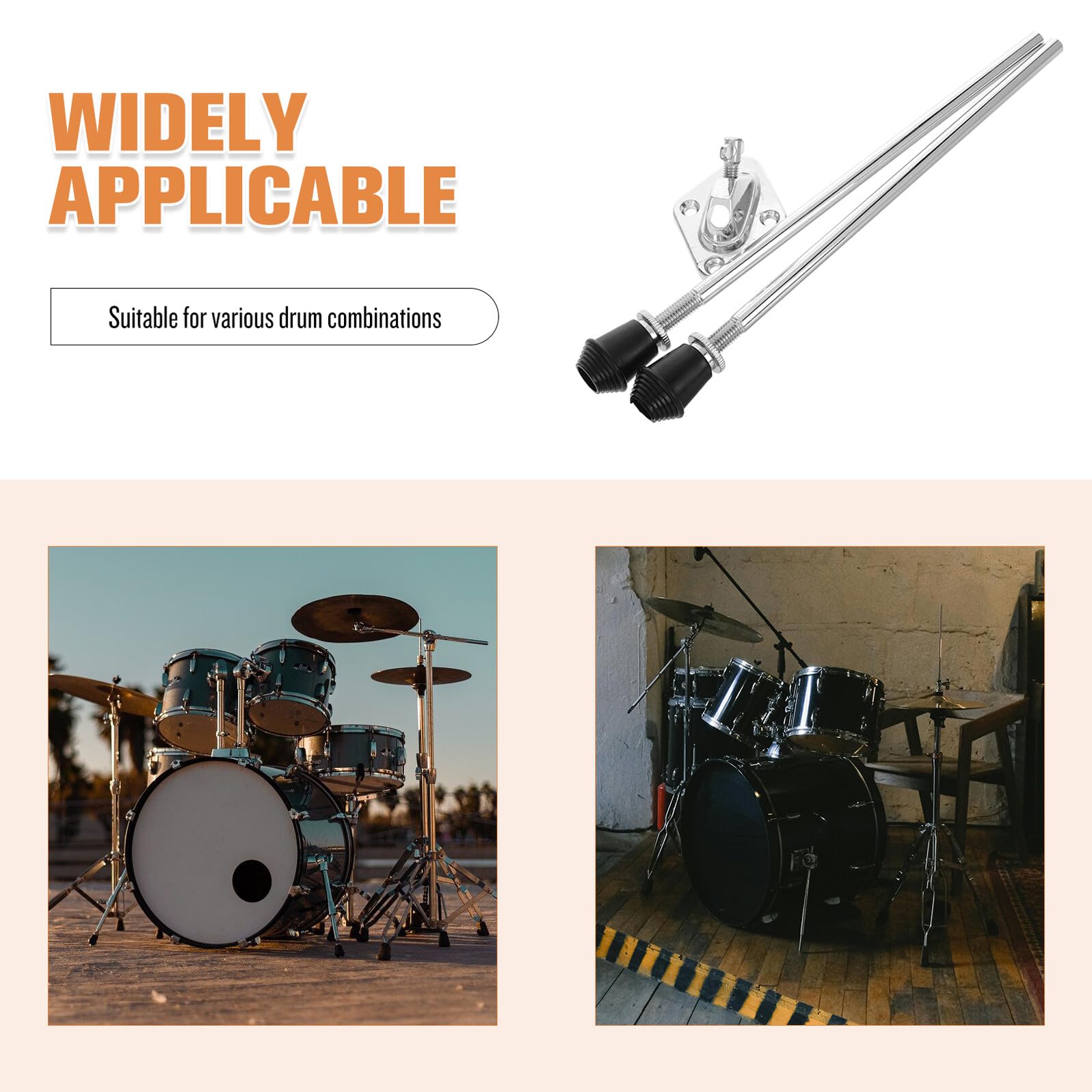 Homoyoyo Gambe per Batteria in Metallo Resistenti Antiscivolo Base Professionale, Supporto Versatile per Grancassa, Set 2 Pezzi per Accessori Percussioni e Parti di Ricambio per Batteria
