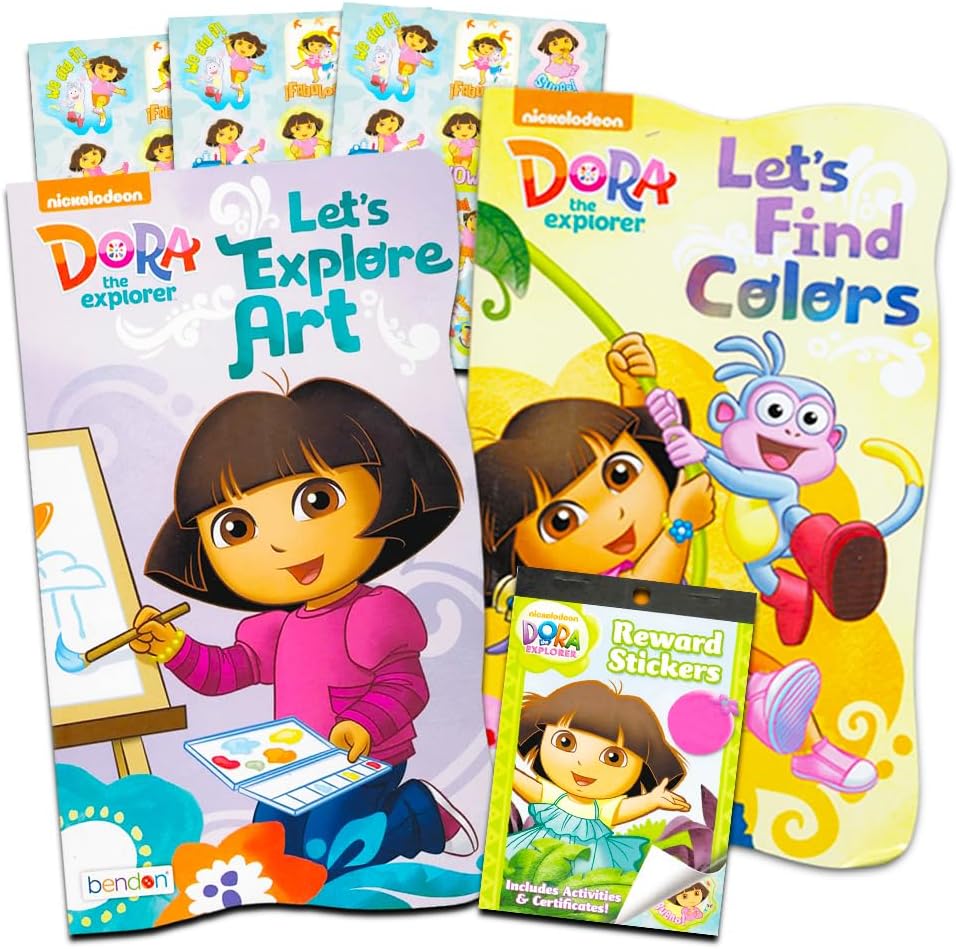 Dora The Explorer Activity Pack ~ Bundle with 2 Board Books and Stickers!