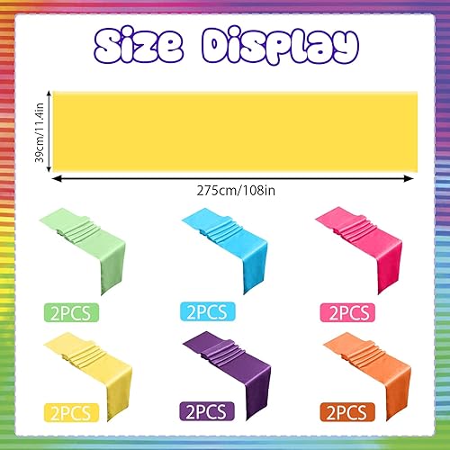 Miniatura 9 de 12 caminos de mesa de seda satinada de colores brillantes, bandas de silla de fiesta de otoño multicolor para Acción de Gracias, Navidad, Año Nuevo,
