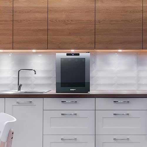 Miniatura 10 de Luma Comfort Shadow Series - Refrigerador de vino de 16 botellas, refrigerador de vino con espejo independiente con puerta de vidrio templado de