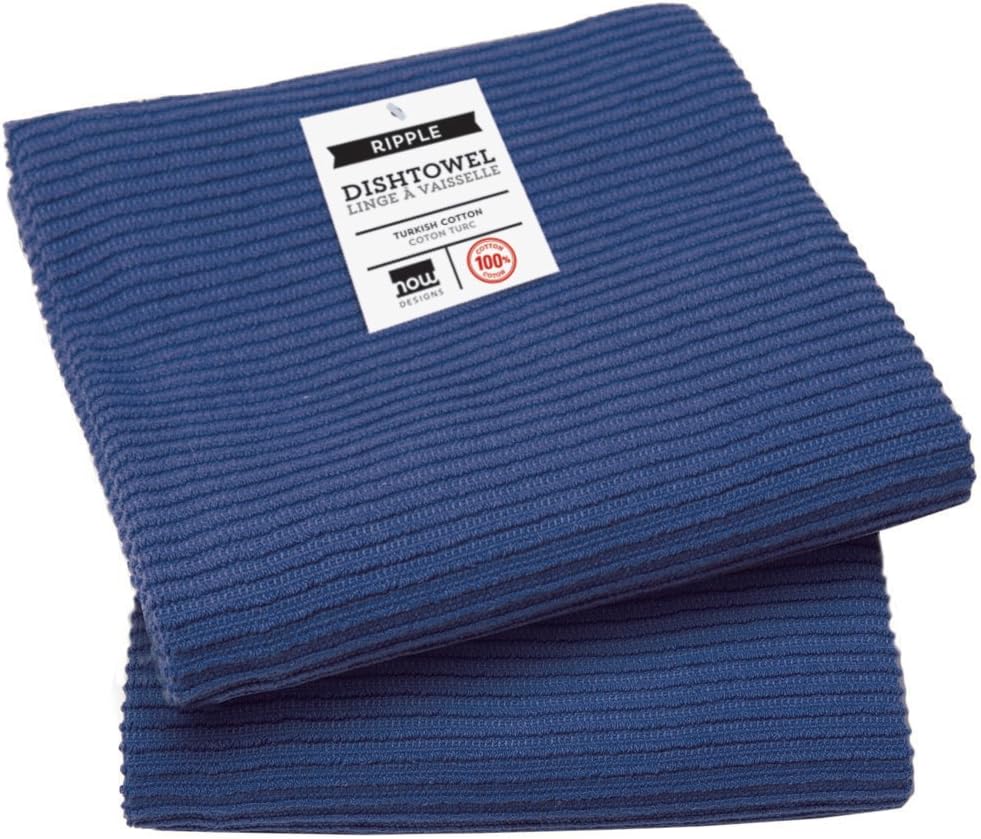 Ripple Kitchen Towel, Set of 2, Indigo