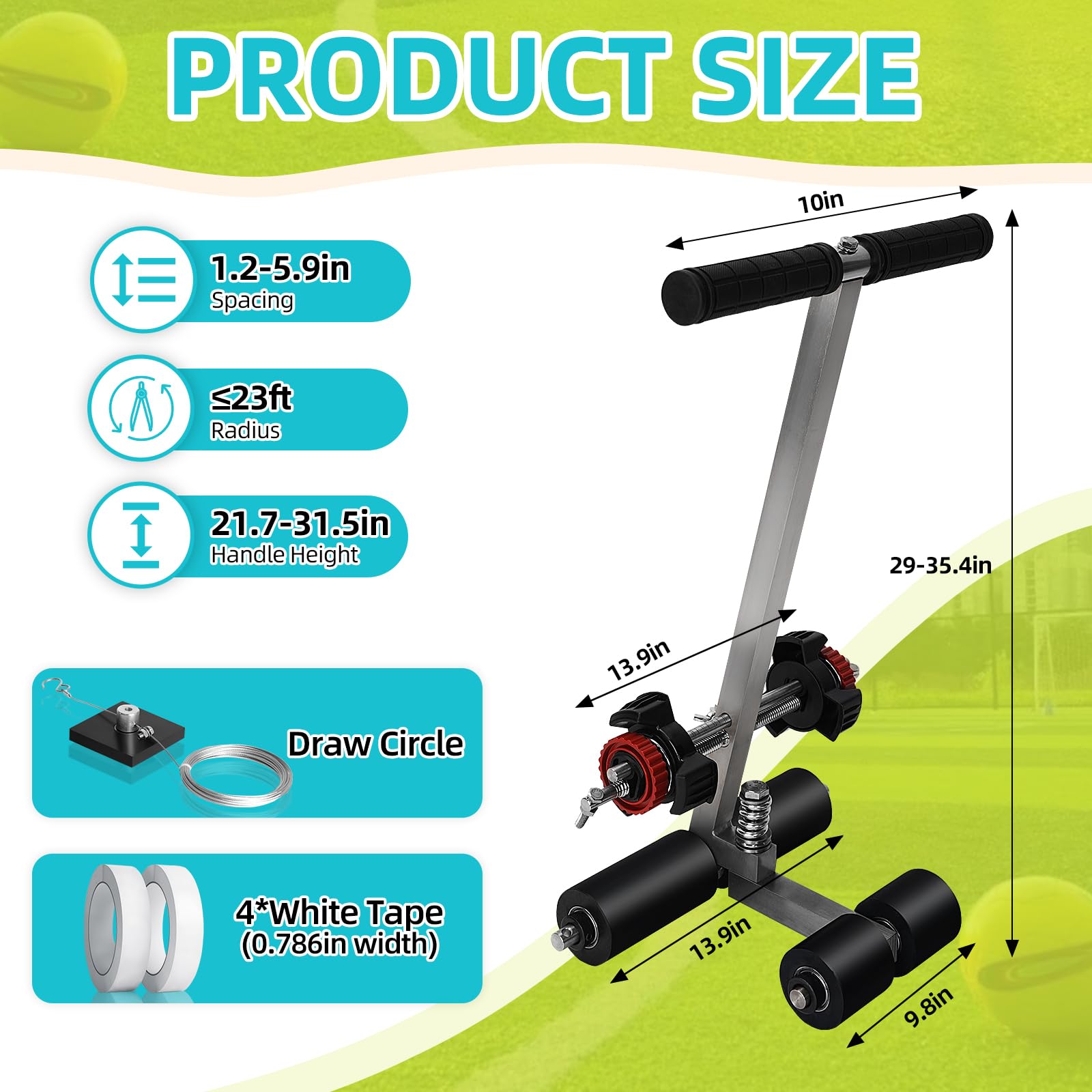 Court Line Tape Machine, Basketball Court Line Striping Machine, Court Paint Striping Machine for Parking Lots and Road Warning