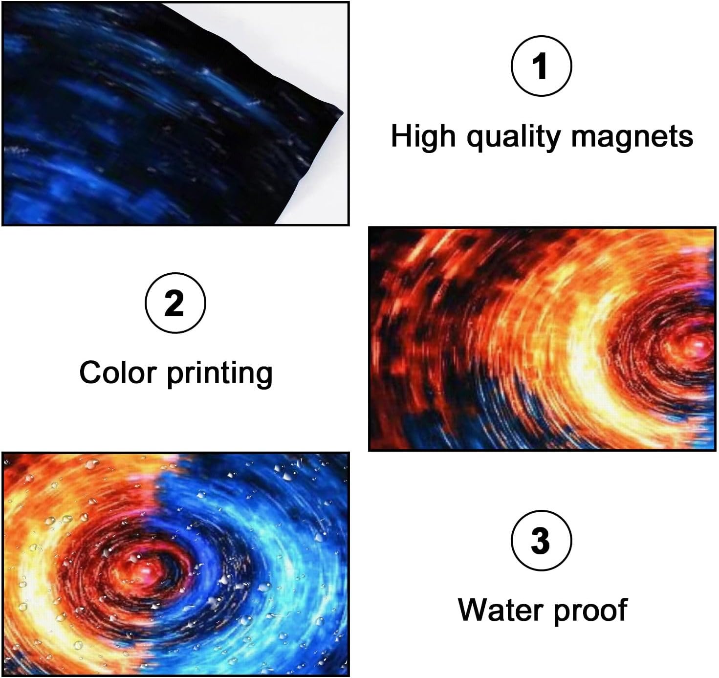 Fluorescent Light Covers for Ceiling Lights 3D Blue red Flames Swirling Easy to Install Magnetic Light Filter for Classroom Office Hospitals School Home Decor