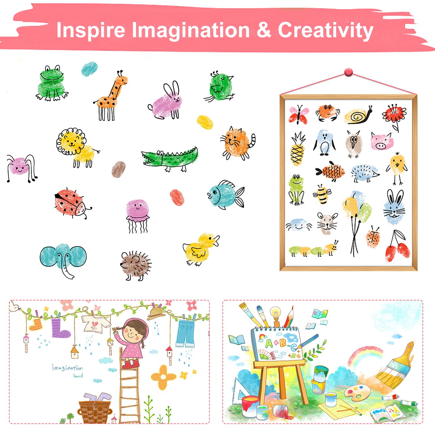 Tamponi Inchiostro Per Timbri Bambini - 12 Colori Lavabili E Non Tossici - Per Disegni E Lavoretti - Foto 2