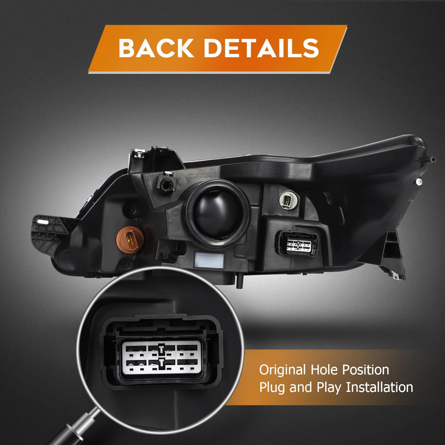 Headlight Assembly Fit 2010-2012 for Ford TAURUS Black Housing Clear Lens Passenger Side FO2503280 BG1Z13008A