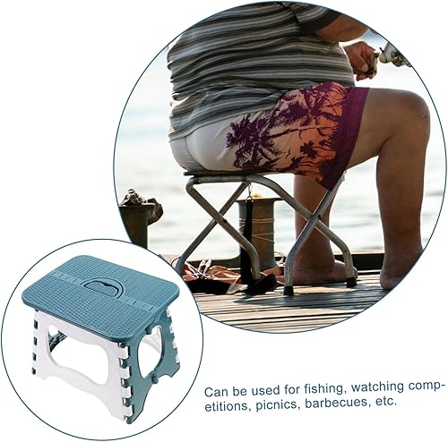 Miniatura 3 de Homoyoyo Taburete plegable de 1 pieza, silla plegable pequeña, taburete plegable para jardín, taburete de plástico, taburete pequeño plegable para