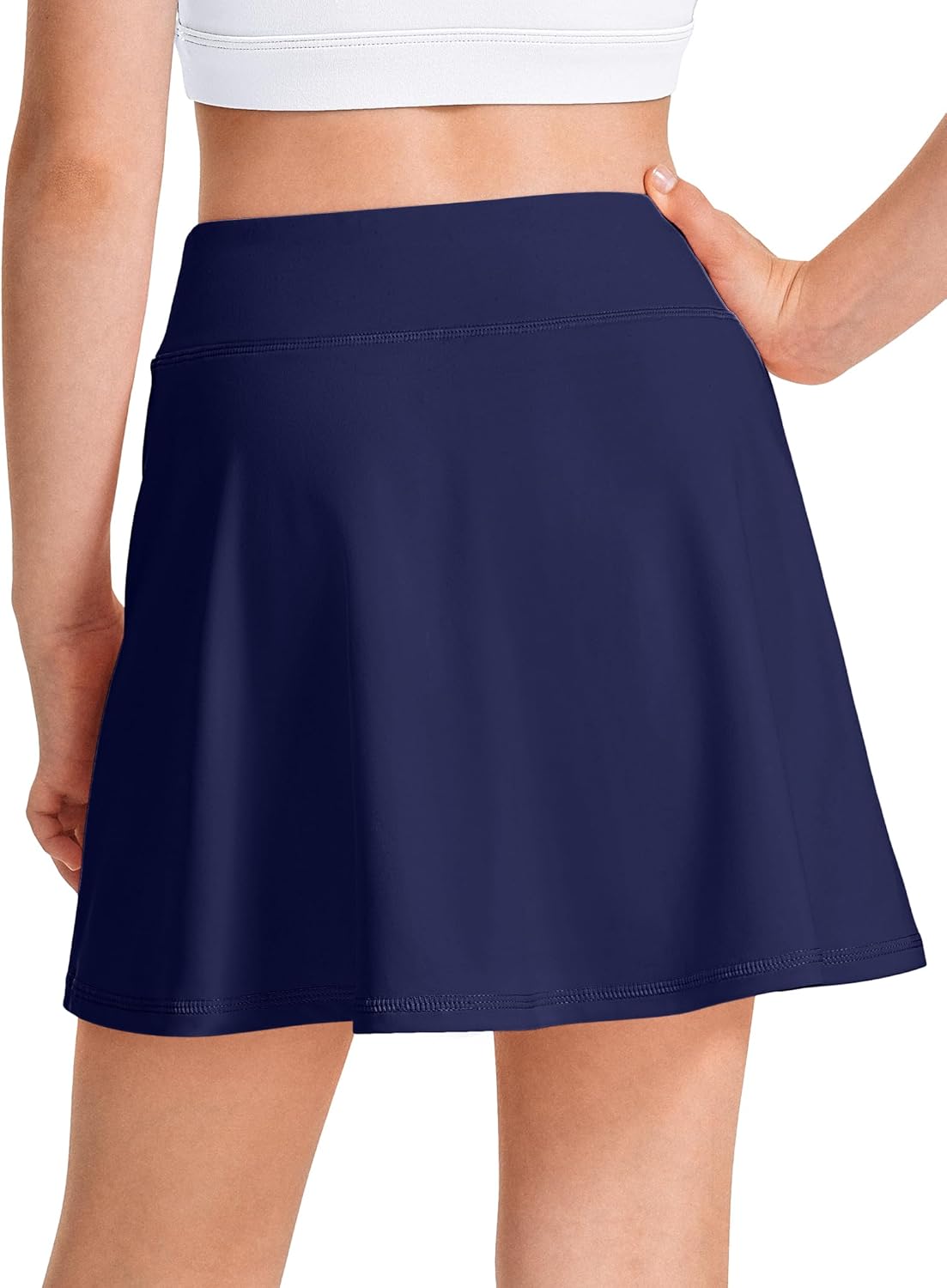 HASMES Girls Tennis Skirt with Shorts High Waist Athletic Skort with Pockets Golf Cheer Running - Image 2