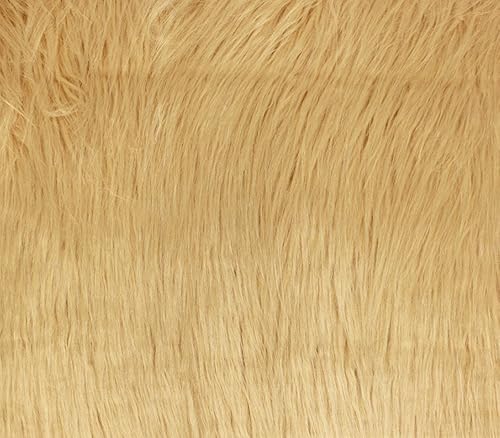 Miniatura 2 de Tela de piel sintética de pelo largo Gorilla CAMEL, 60 pulgadas de ancho, vendido por yarda