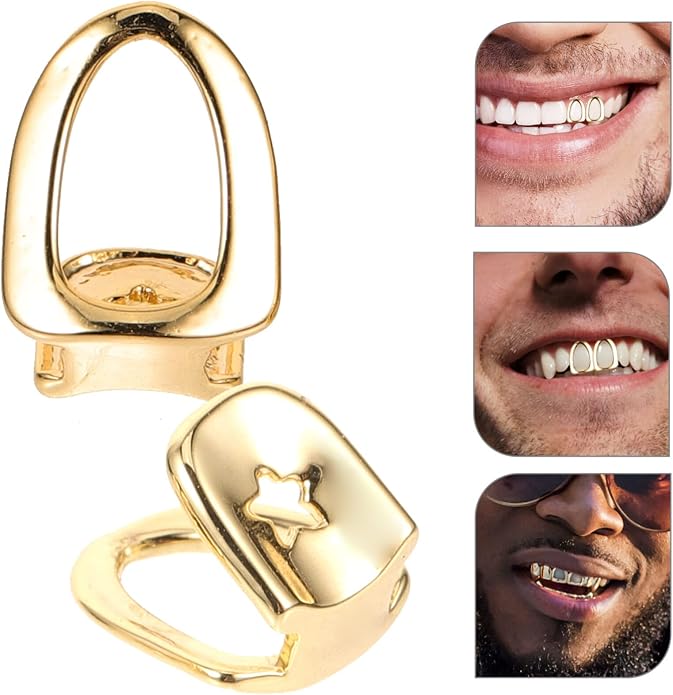 Gold Teeth Cap para un diente, ligero y dorado miniatura 6
