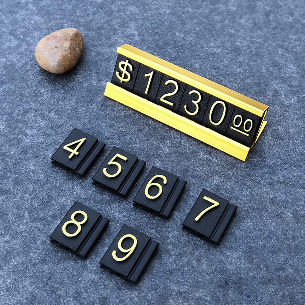 16 Sets Price Display Counter Stand Adjustable Price Tag with Aluminum Base for Jewelry Dollar Price Display Cube Block Kit for Retail Shop (Silver)