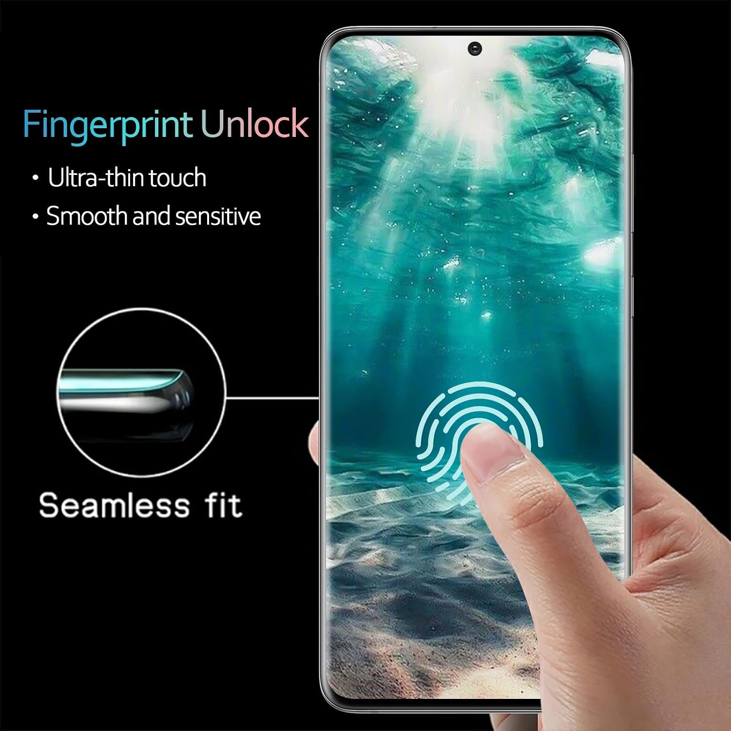 [2+2 Pack]Galaxy S21 Ultra Screen Protector, 9H Tempered, Ultrasonic Fingerprint Support, Samsung Galaxy S21 Ultra 5G Glass Screen Protector