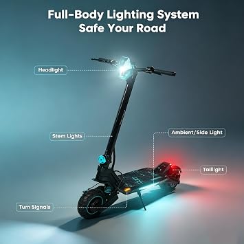 Electric Scooter for Adultsr, Dual Brakes Suspension,10-inch Tyres, Foldable Commuter Electric Scooter,Top Speed 2535 Mph, Range 2435 Miles, Maximum Load Capacity 331 Lbs