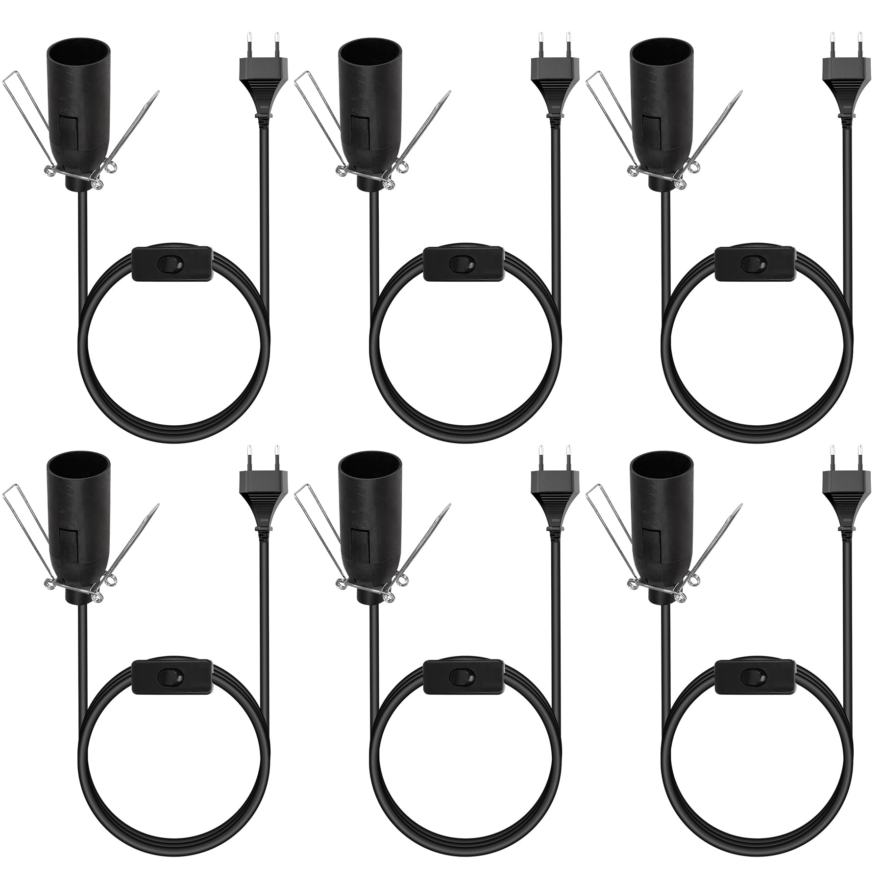 2 Câbles Lampe De Sel Avec Interrupteur - 1,8m, Douille E14, Prise EU - Blanc - LongZYU