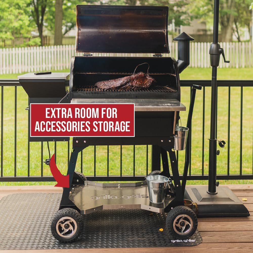Grilla Silverbac Pro Cart with Heavy-Duty Steel Frame, Accessories Storage, All-Terrain Wheels, Compatible with Silverbac 1.0 and 2.0, for Grill Transportation and Grill Storage