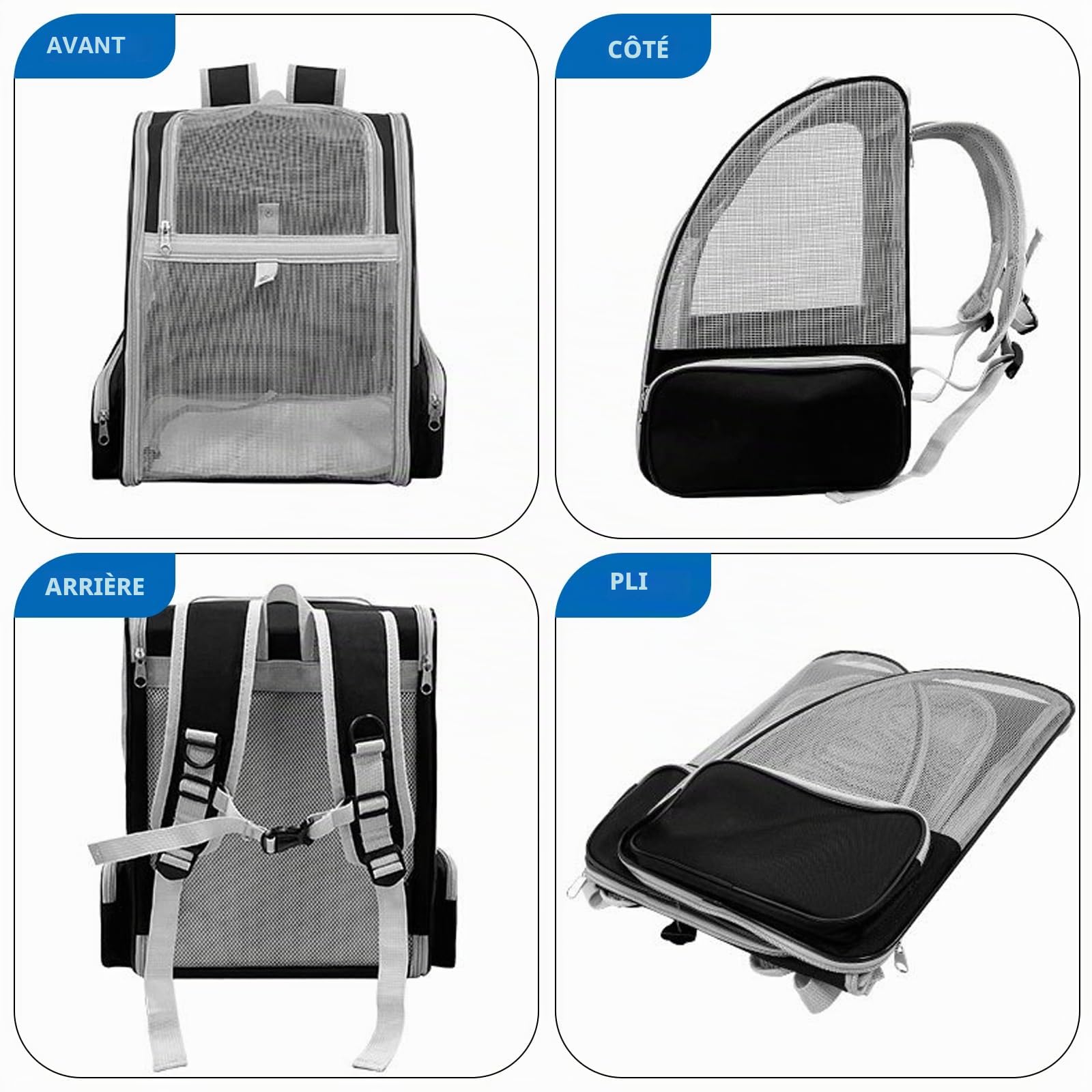 Bordeag Sac Transport Chat, Sac De Transport, Sac À Dos De Transport pour Chat Sac À Dos pour Chat Sac Dos pour Animal De Compagnie pour Voyage