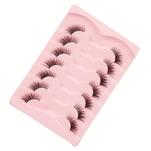 Miniatura 6 de Gmagictobo Pestañas postizas naturales de ojo de gato, pestañas de media pestaña, banda transparente, 3D, pestañas de visón sintético, paquete de