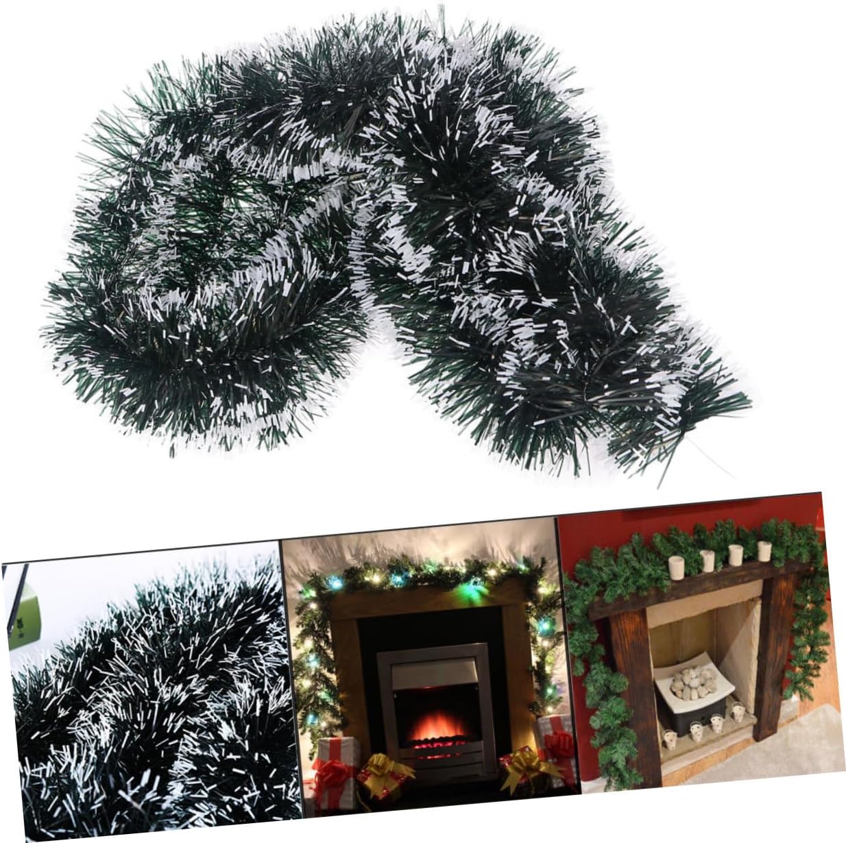 MAGICLULU Meters Glitter Tinsel Ribbon Garland Thick Christmas Tree Decoration Hanging Ornaments for Home Decor Party Favors Design for Festive Atmosphere