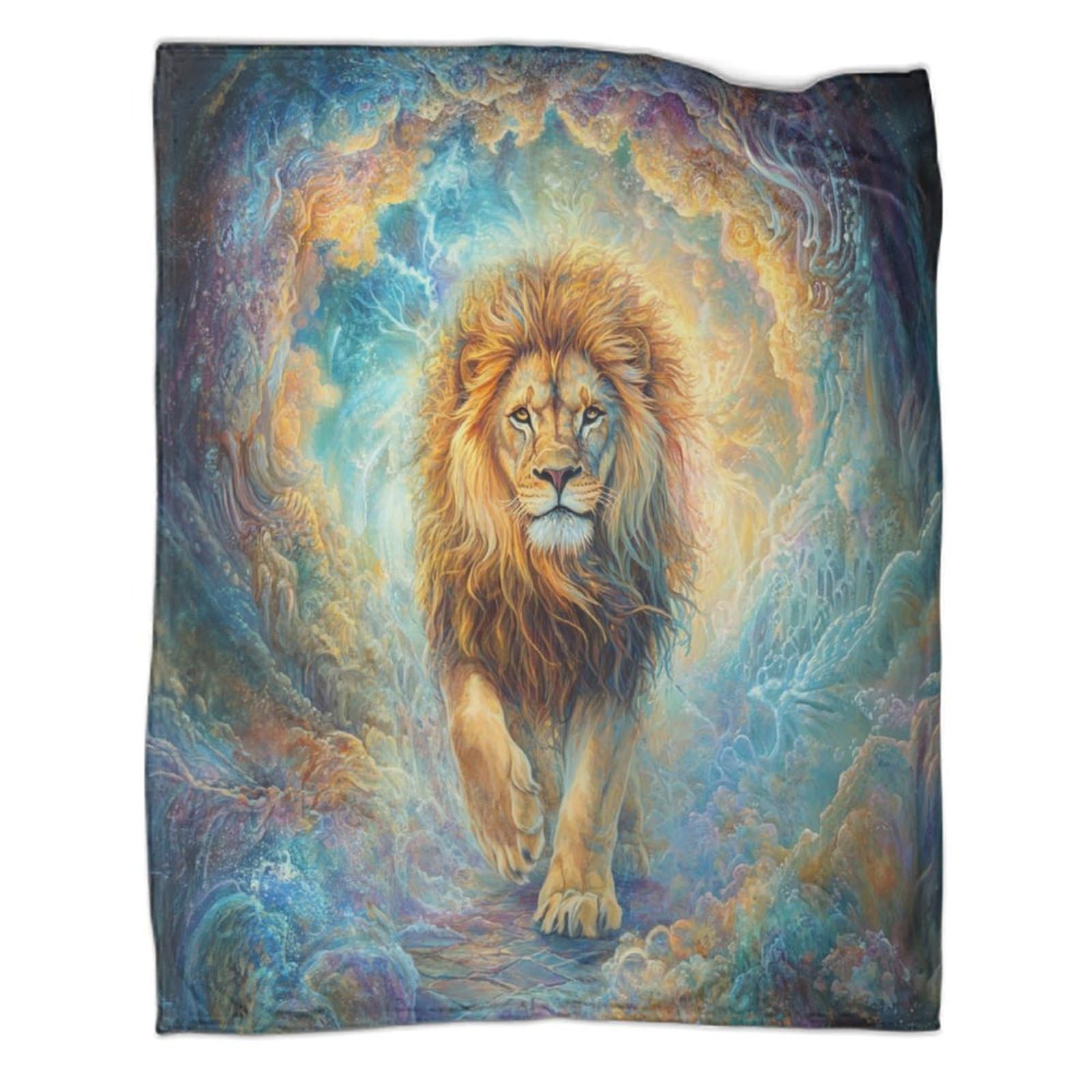 Lion Blanket 3D Radiant Printed Blanket Suitable for Teens Adults Soft Plush Blanket Suitable for Holiday Bed Sofa 60x80inch(150x200cm)